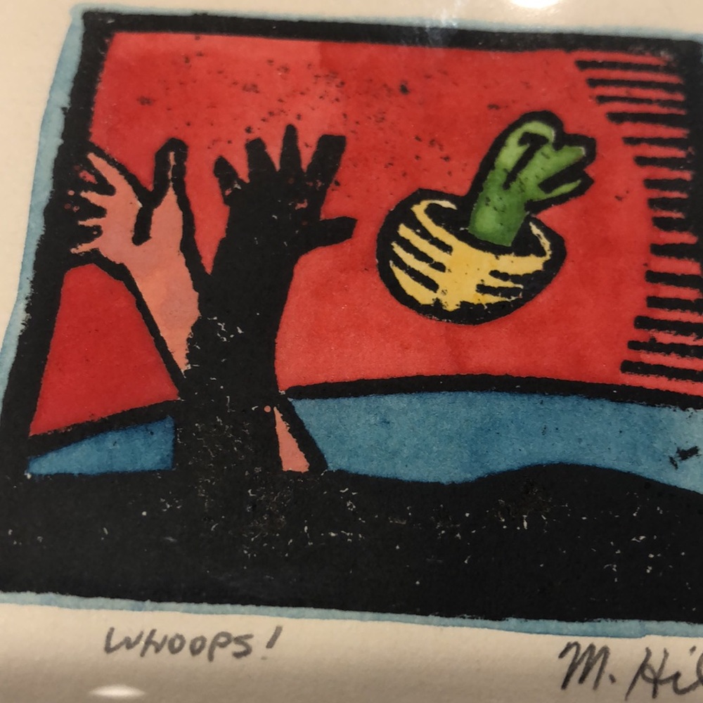 Marvin L. Hill Printmaker Framed and Matted Signed by Artist, 1/1 Whoops! - Picture 15 of 17